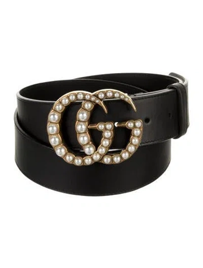 Pre-owned Gucci Leather Belt In Black