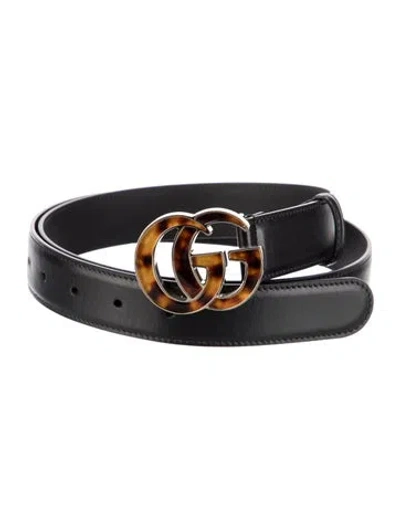 Pre-owned Gucci Leather Belt In Black