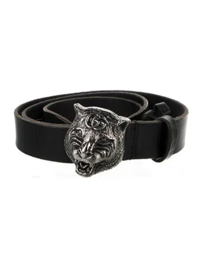 Pre-owned Gucci Leather Belt In Black