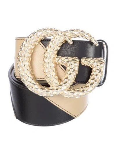 Pre-owned Gucci Leather Belt In Black