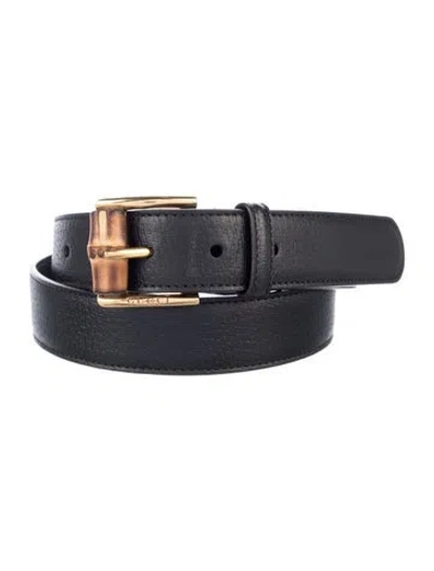 Pre-owned Gucci Leather Belt In Black