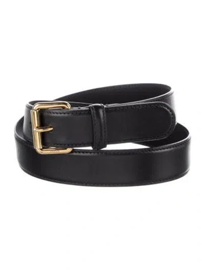 Pre-owned Gucci Leather Belt In Black