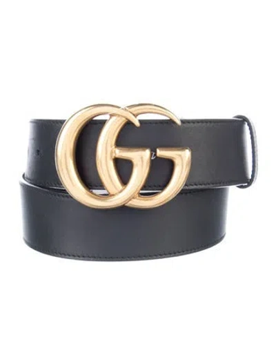 Pre-owned Gucci Leather Belt In Black