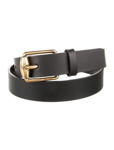 Pre-owned Gucci Leather Belt In Black