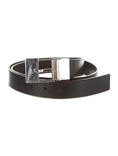 Pre-owned Gucci Leather Belt In Black