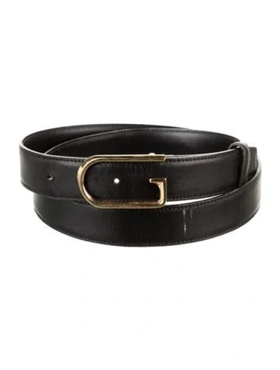 Pre-owned Gucci Leather Belt In Black