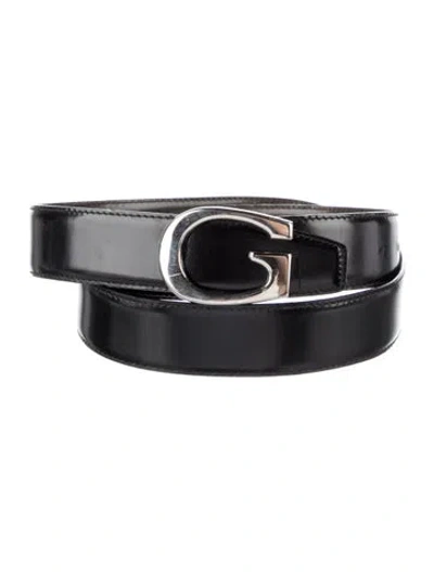 Pre-owned Gucci Leather Belt In Black