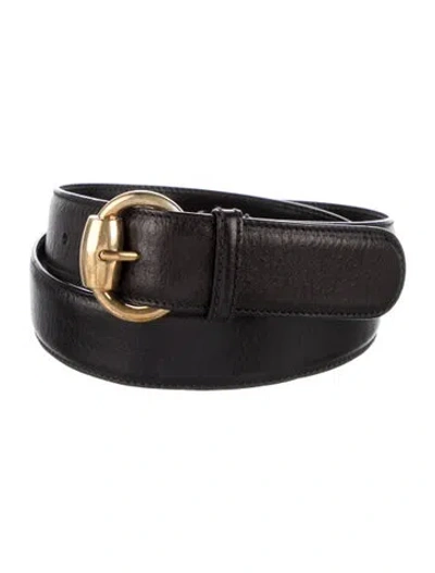 Pre-owned Gucci Leather Belt In Black