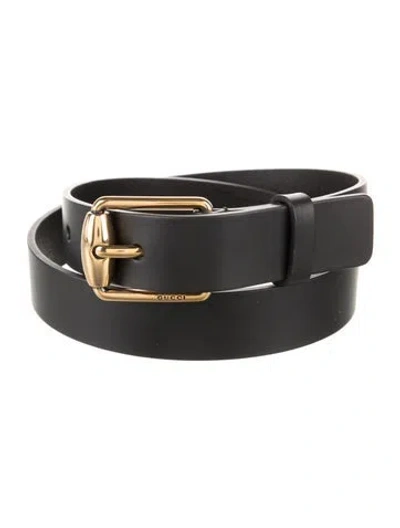 Pre-owned Gucci Leather Belt In Black