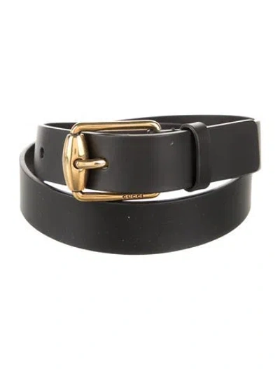 Pre-owned Gucci Leather Belt In Black