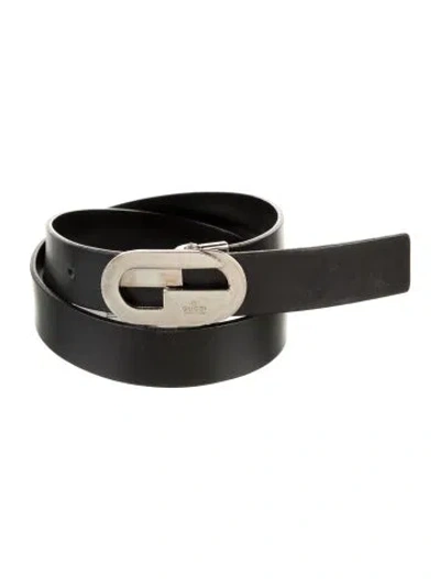 Pre-owned Gucci Leather Belt In Black