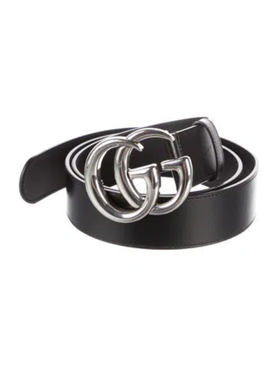 Pre-owned Gucci Leather Belt In Black