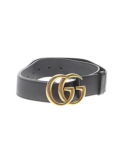 Pre-owned Gucci Leather Belt In Black