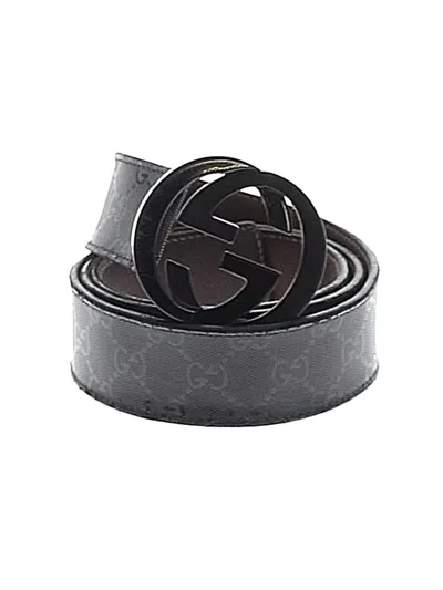 Pre-owned Gucci Leather Belt In Black