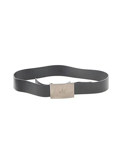 Pre-owned Gucci Leather Belt In Black