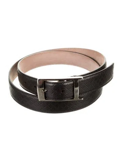 Pre-owned Gucci Leather Belt In Black