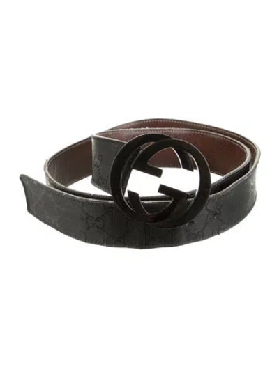 Pre-owned Gucci Leather Belt In Black