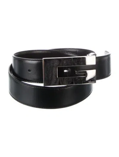 Pre-owned Gucci Leather Belt In Black