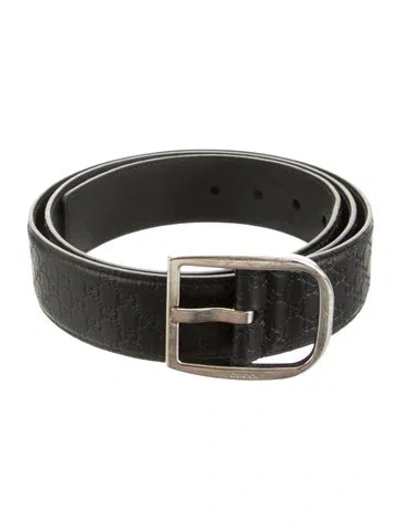 Pre-owned Gucci Leather Belt In Black