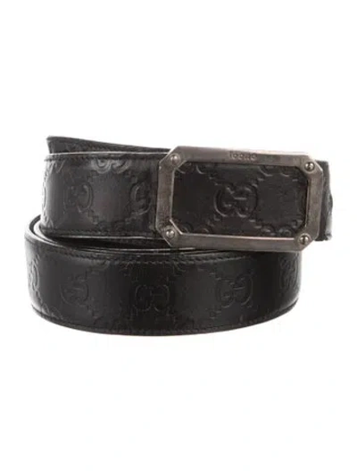 Pre-owned Gucci Leather Belt In Black