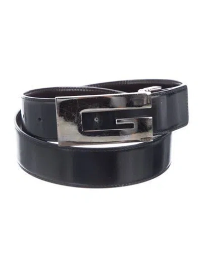Pre-owned Gucci Leather Belt In Black