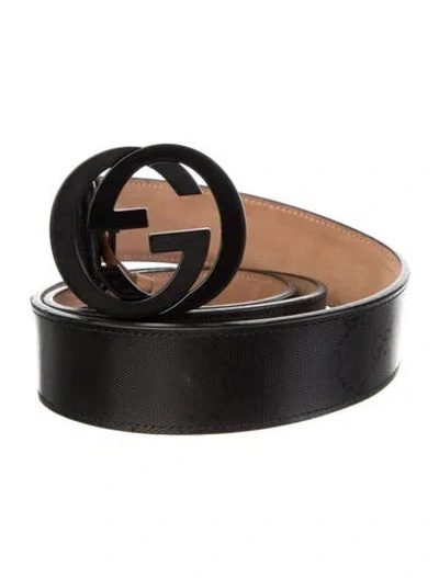 Pre-owned Gucci Leather Belt In Black