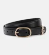 Gucci Gg Leather Belt In Black