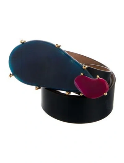 Pre-owned Gucci Leather Belt In Blue