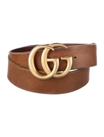 Pre-owned Gucci Leather Belt In Brown