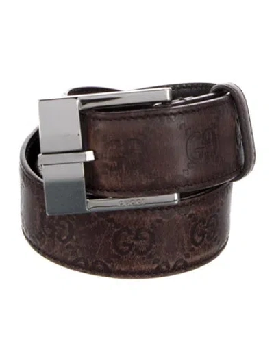 Pre-owned Gucci Leather Belt In Brown