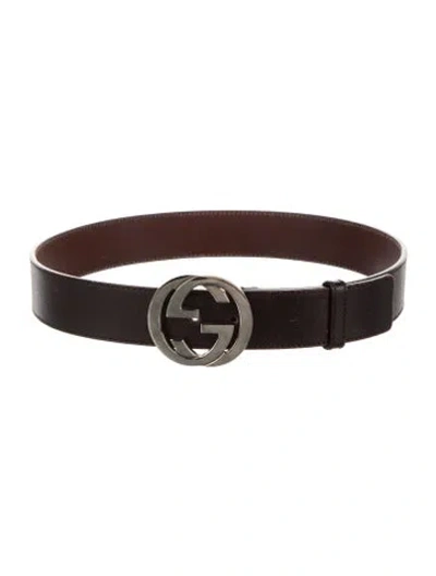 Pre-owned Gucci Leather Belt In Brown