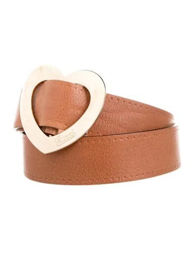 Pre-owned Gucci Leather Belt In Brown