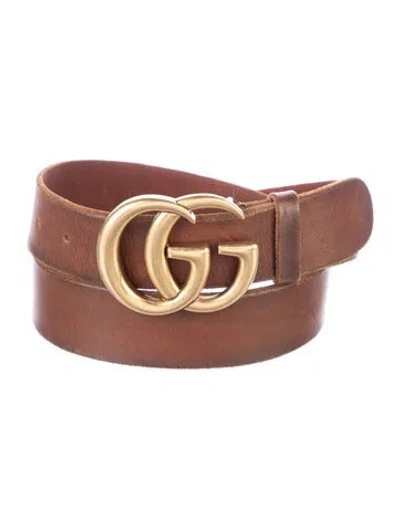 Pre-owned Gucci Leather Belt In Brown