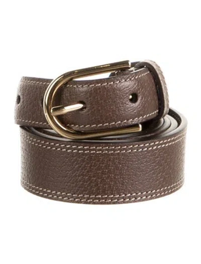 Pre-owned Gucci Leather Belt In Brown