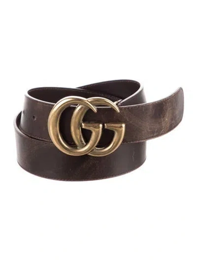 Pre-owned Gucci Leather Belt In Brown