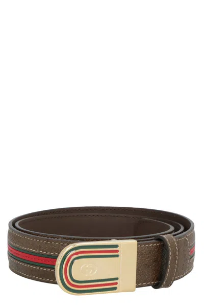Gucci Leather Belt In Brown