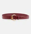 Gucci Leather Belt In Burgund