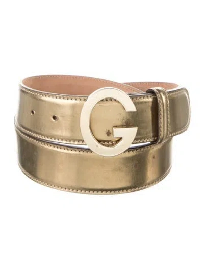 Pre-owned Gucci Leather Belt In Gold
