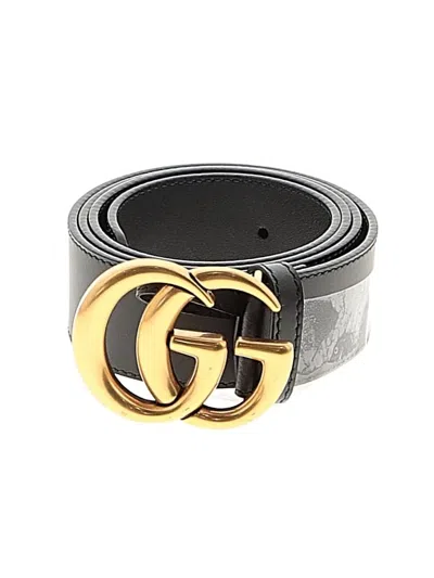 Pre-owned Gucci Leather Belt In Gray