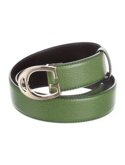 Pre-owned Gucci Leather Belt In Green