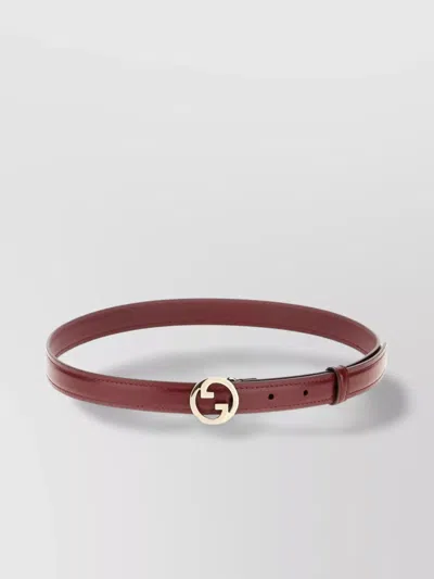 Gucci Leather Belt In Burgundy In Brown