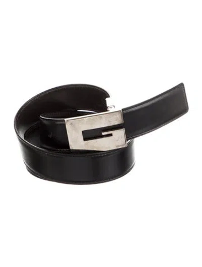 Pre-owned Gucci Leather Belt Kit In Black