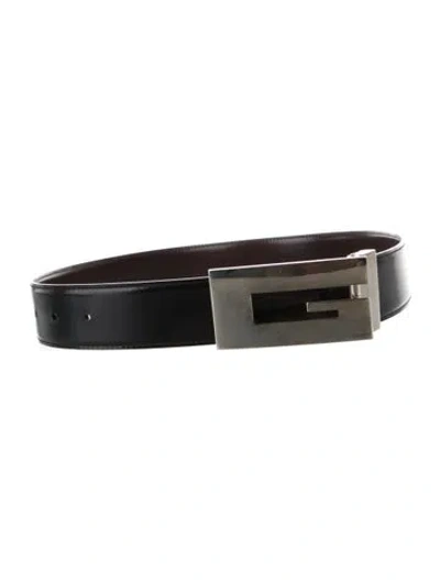 Pre-owned Gucci Leather Belt Kit In Black