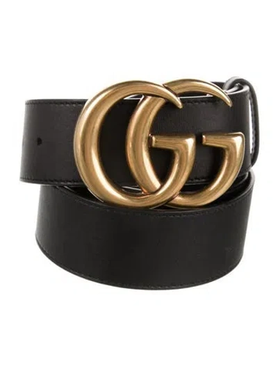 Pre-owned Gucci Leather Belt Kit In Black