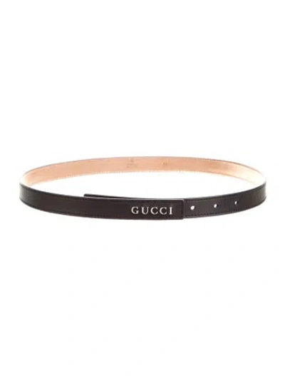 Pre-owned Gucci Leather Belt Kit In Black