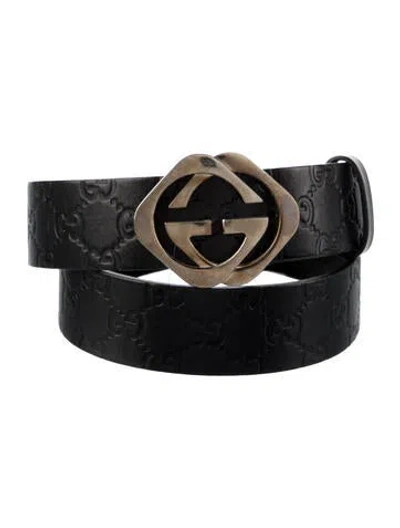 Pre-owned Gucci Leather Belt Kit In Black