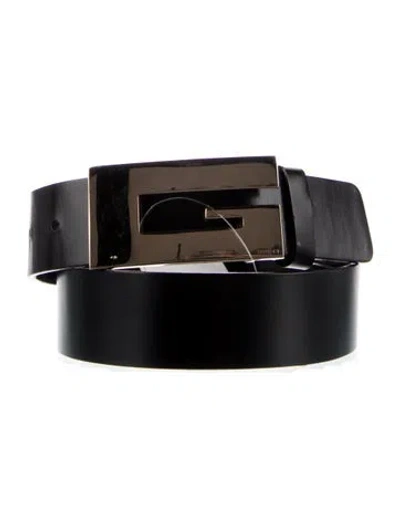 Pre-owned Gucci Leather Belt Kit In Black