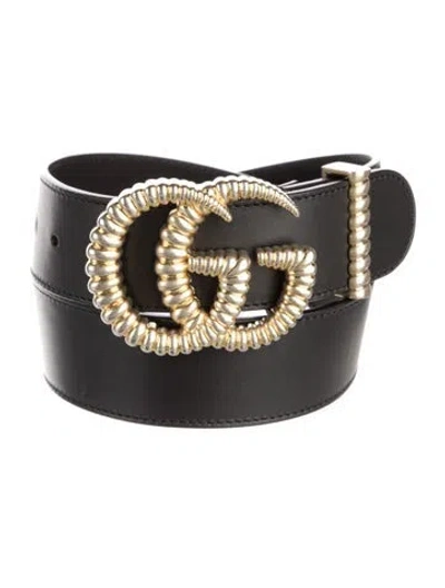 Pre-owned Gucci Leather Belt Kit In Black