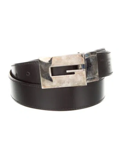 Pre-owned Gucci Leather Belt Kit In Black