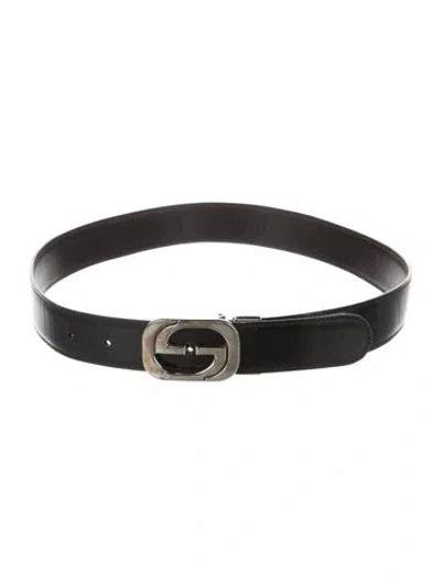 Pre-owned Gucci Leather Belt Kit In Black